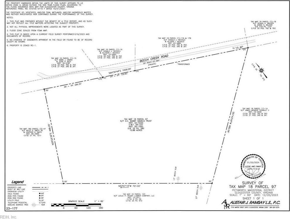 10.88 AC Beech Creek Road, Gloucester County, VA 23061