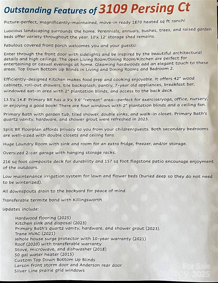 3109 Persing Court, Monroe, NC 28110